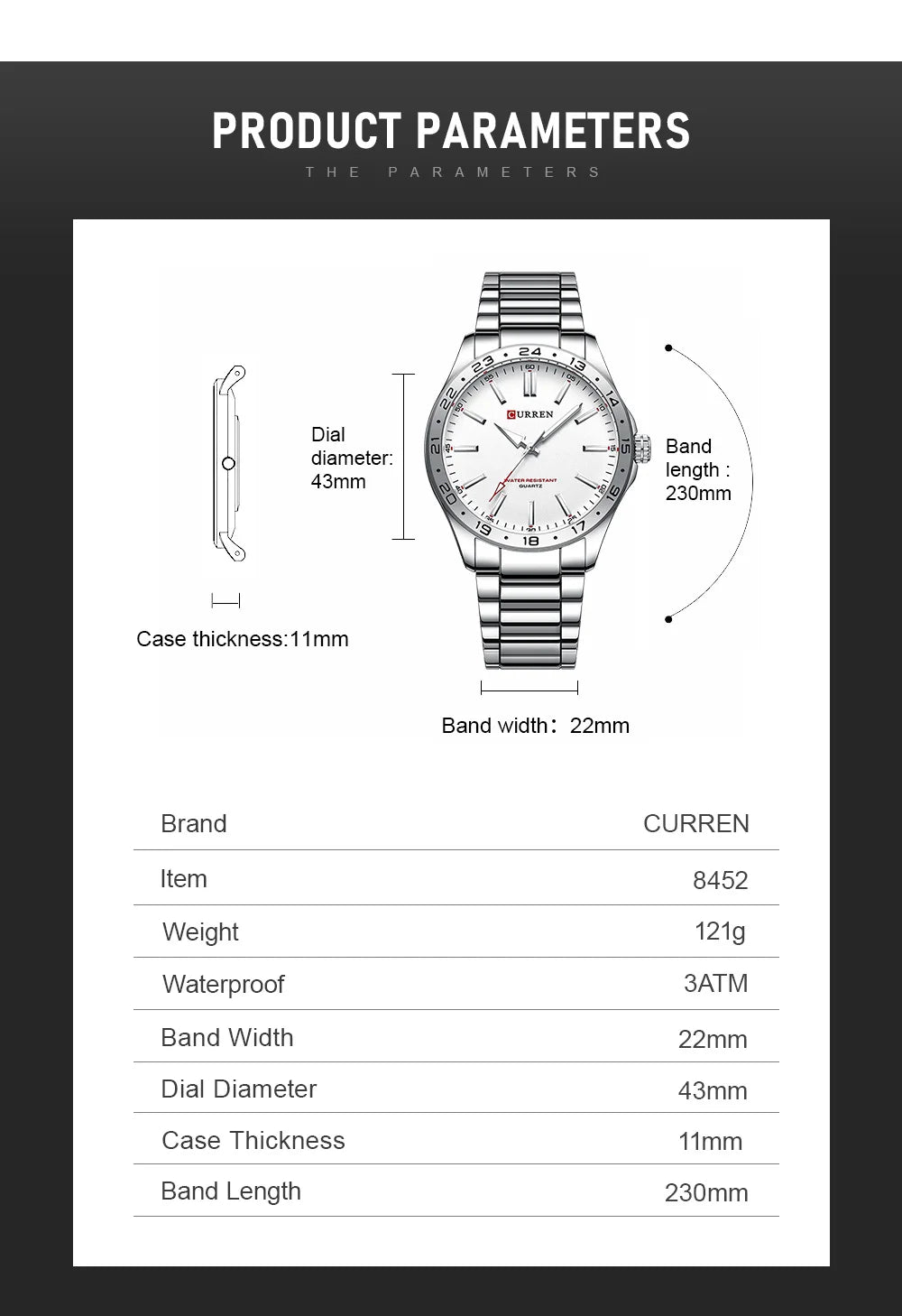 CURREN Men's Classic Business Watch