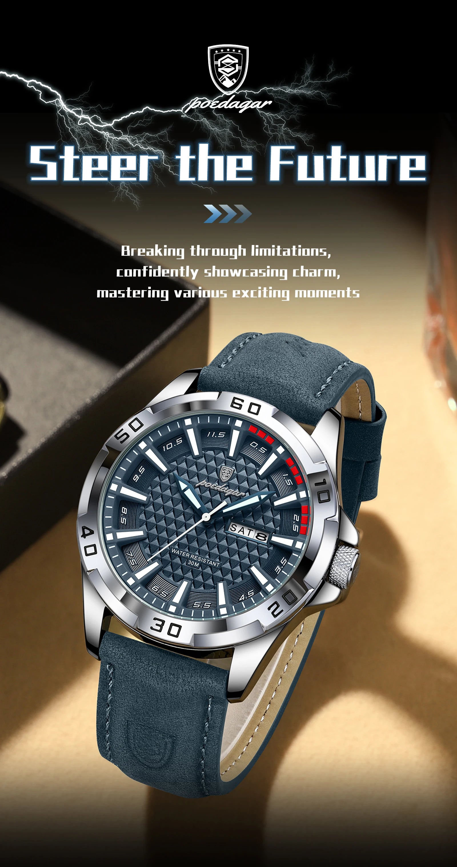 POEDAGAR Luxury Men's Watch