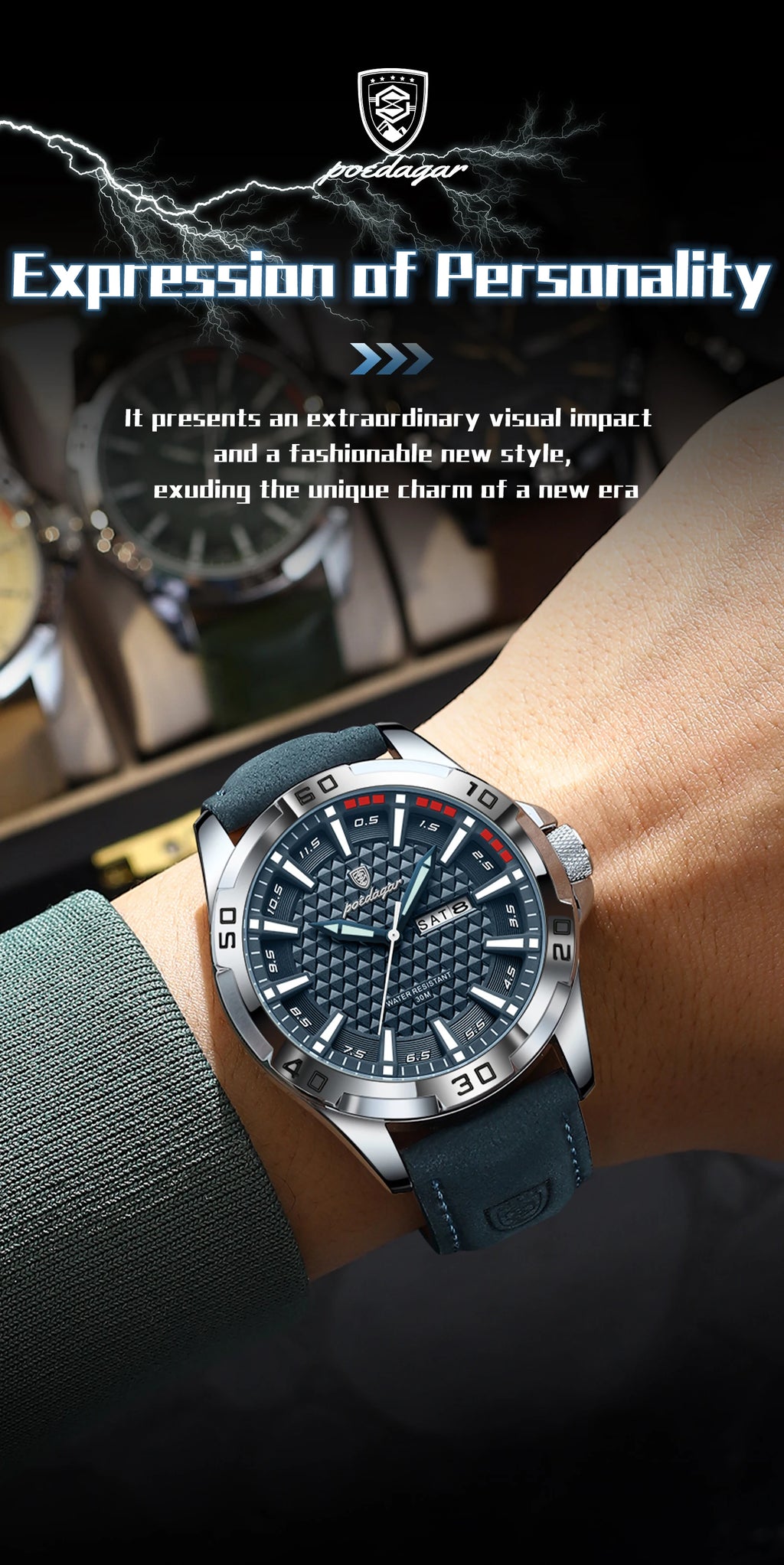 POEDAGAR Luxury Men's Watch
