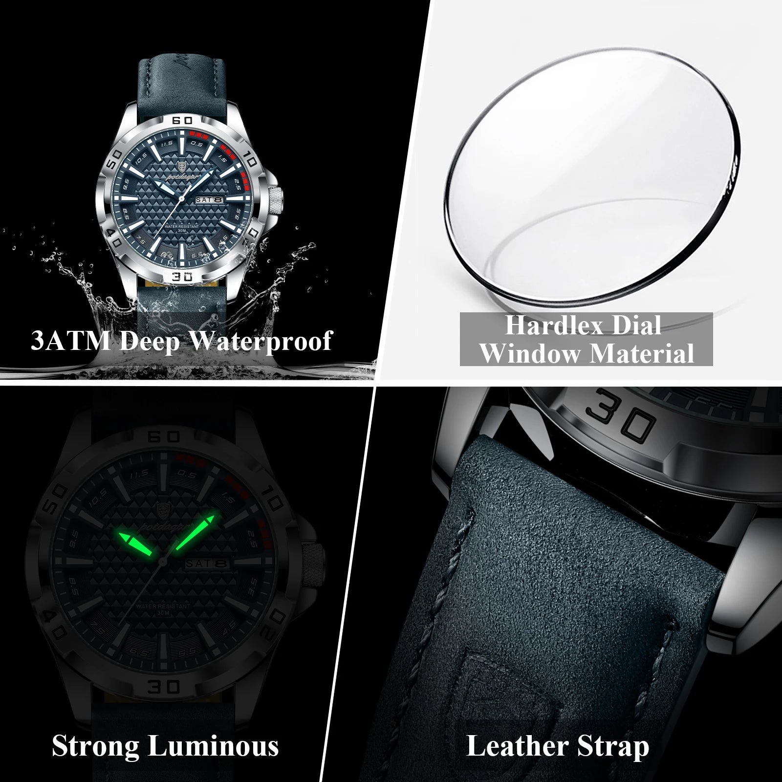 POEDAGAR Luxury Men's Watch