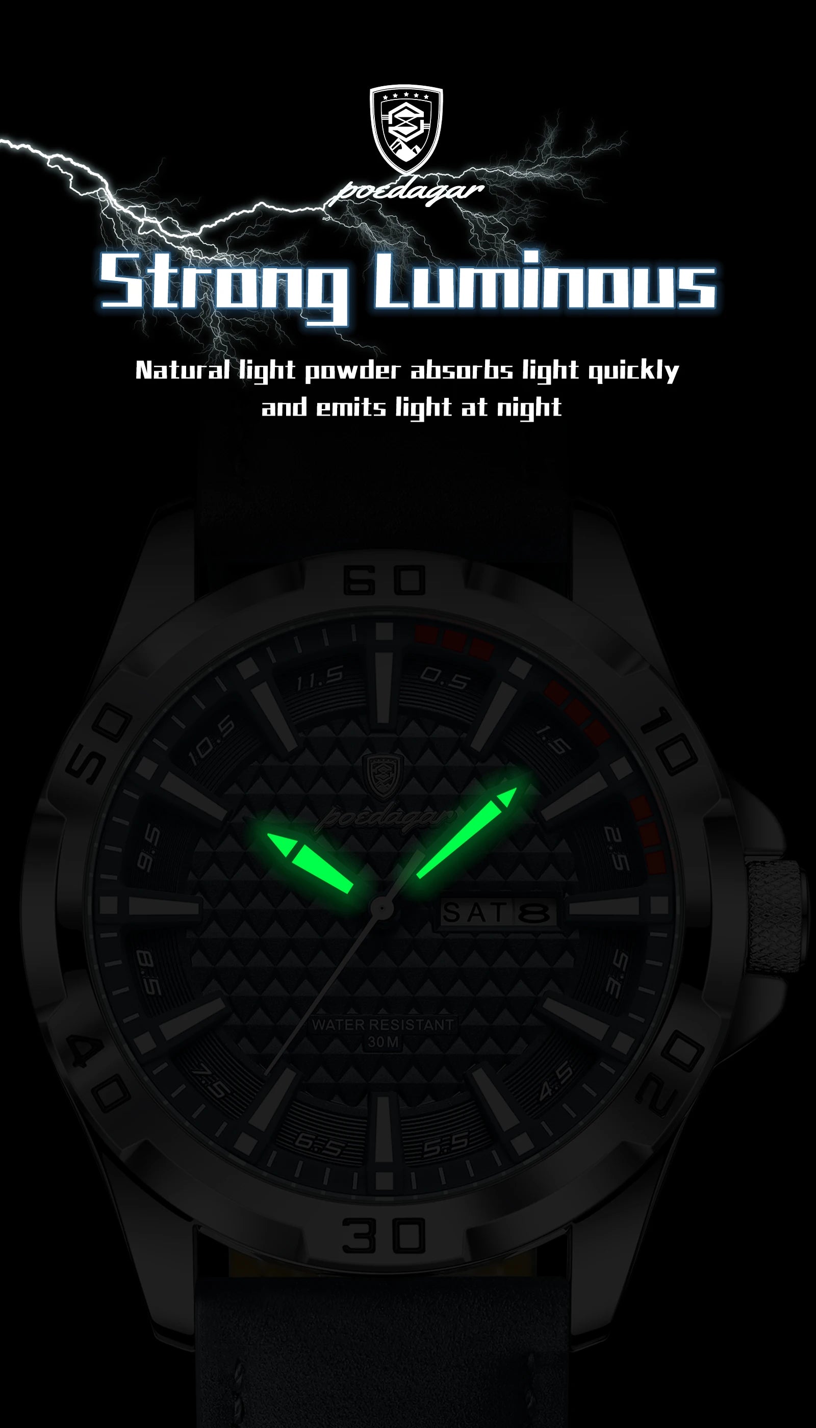 POEDAGAR Luxury Men's Watch