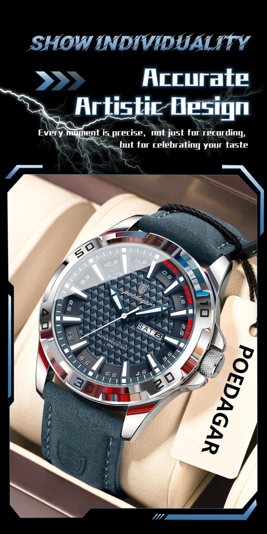 POEDAGAR Luxury Men's Watch