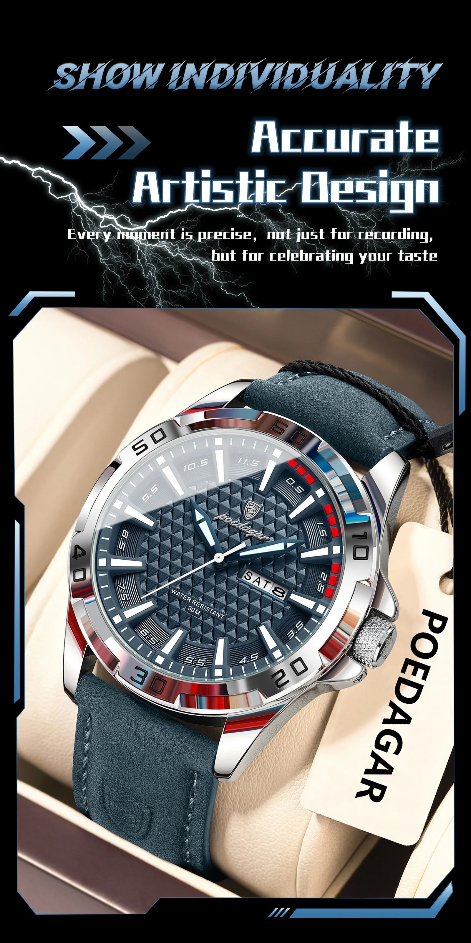 POEDAGAR Luxury Men's Watch