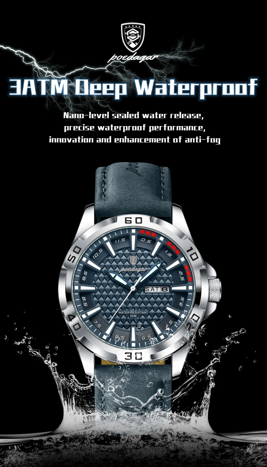 POEDAGAR Luxury Men's Watch
