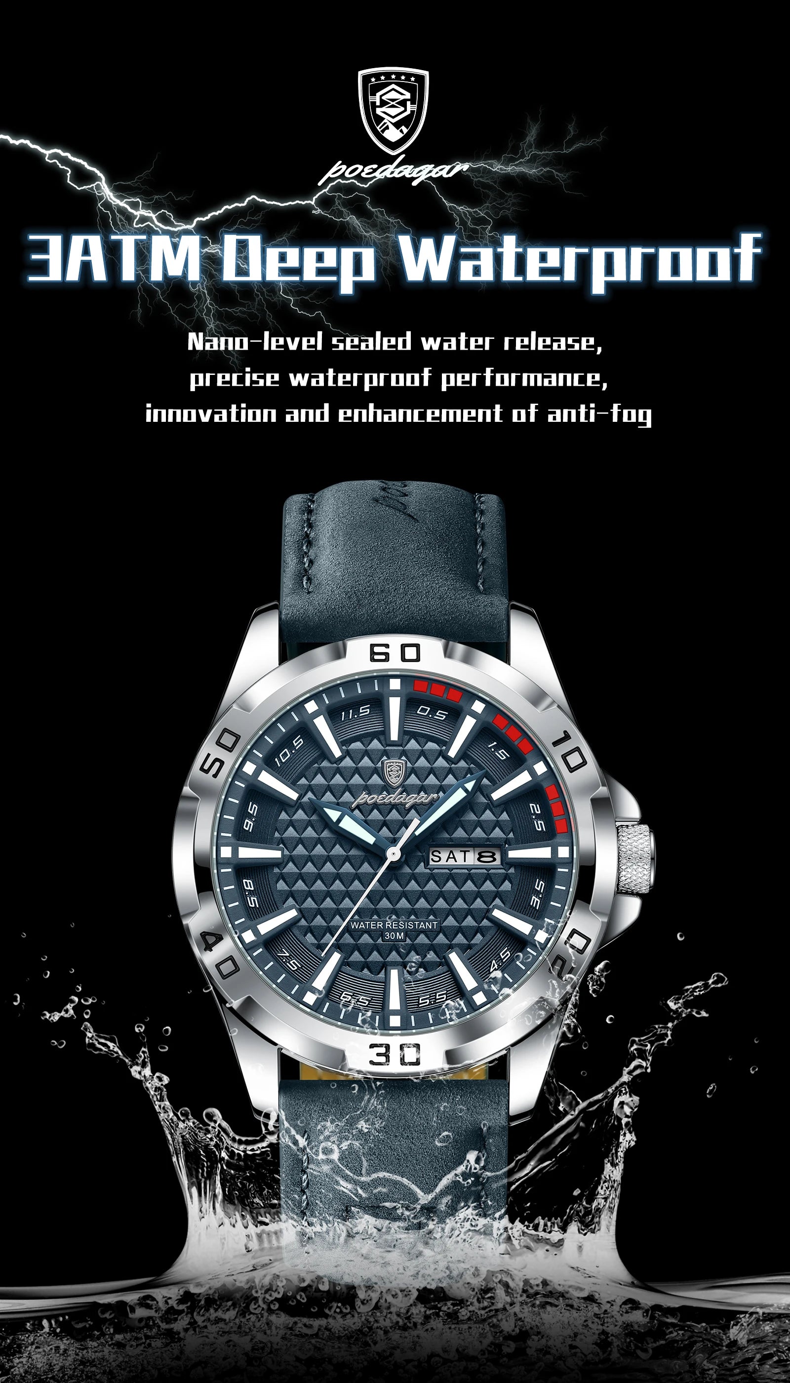 POEDAGAR Luxury Men's Watch