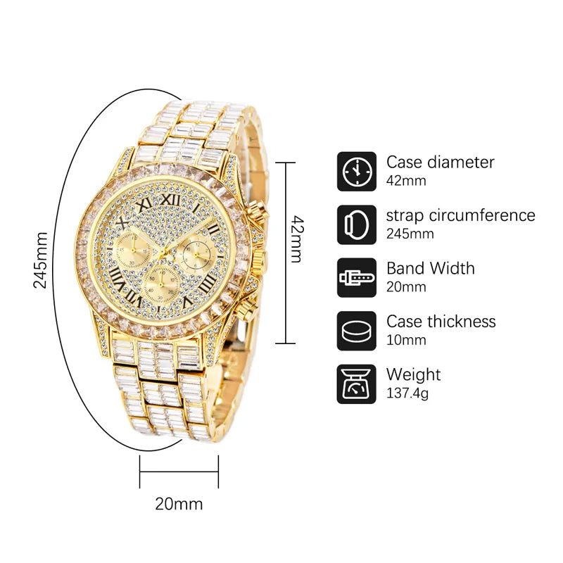 Luxury Square Crystal Men's Watch