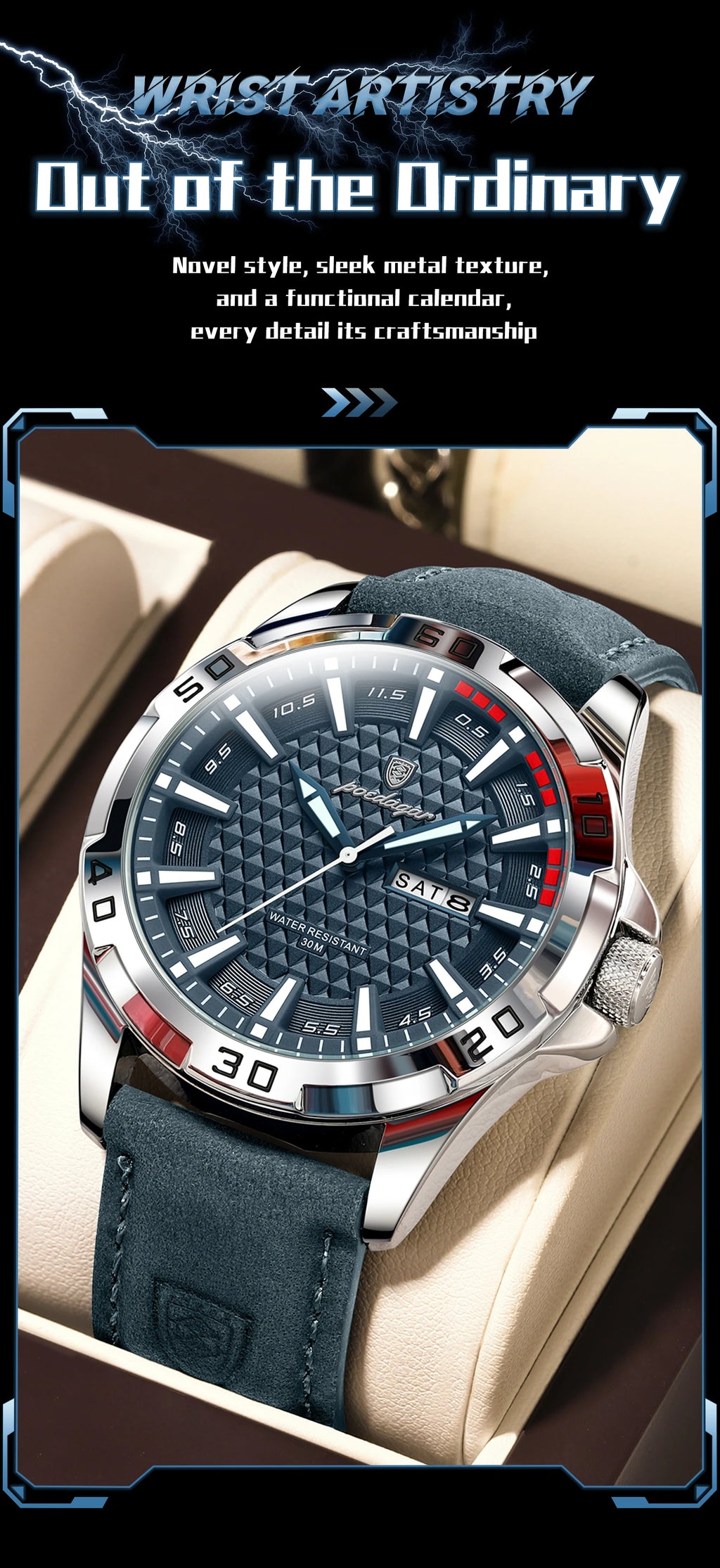 POEDAGAR Luxury Men's Watch