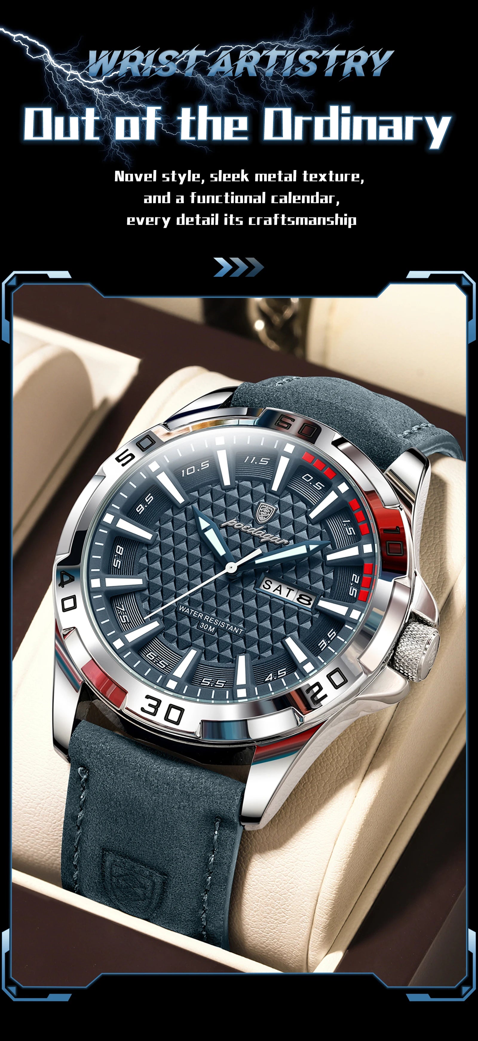 POEDAGAR Luxury Men's Watch