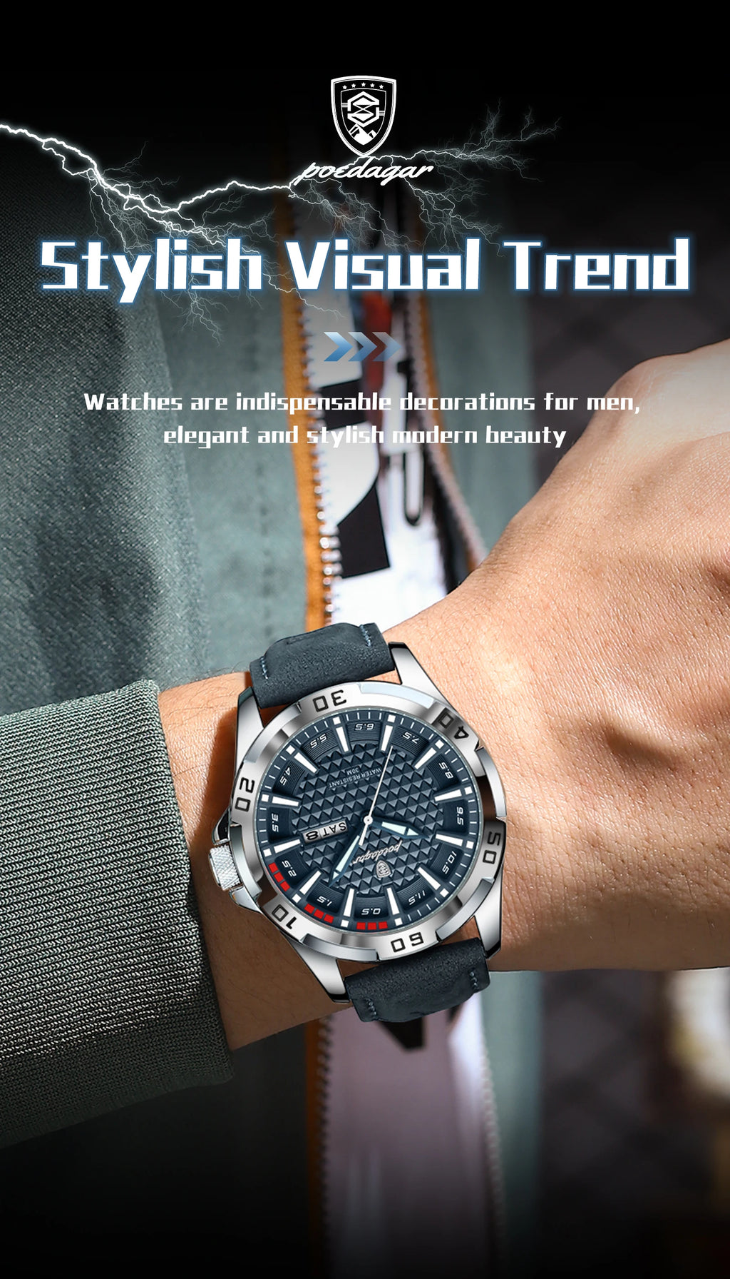 POEDAGAR Luxury Men's Watch